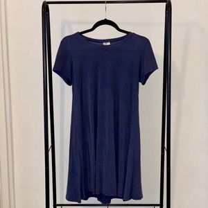 Navy Blue Flowy T-Shirt Dress